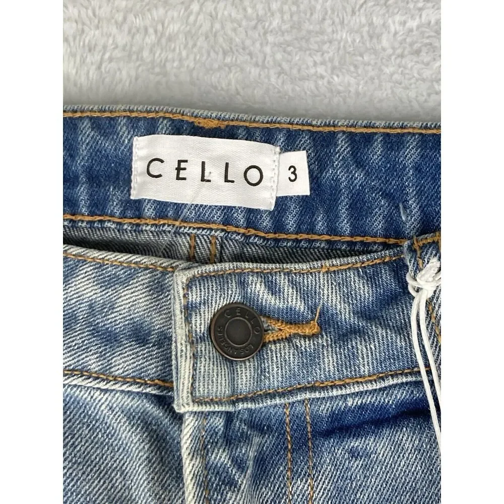 Cello Womens Jeans Blue Size‎ 3 Slim Ripped Mid Rise Size 3 NWT - Picture 3 of 15